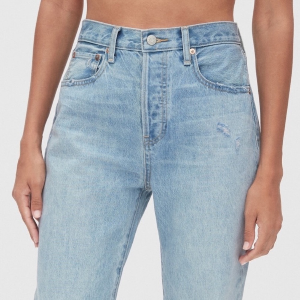 GAP Mid Rise Boyfriend Jeans with Raw Hem